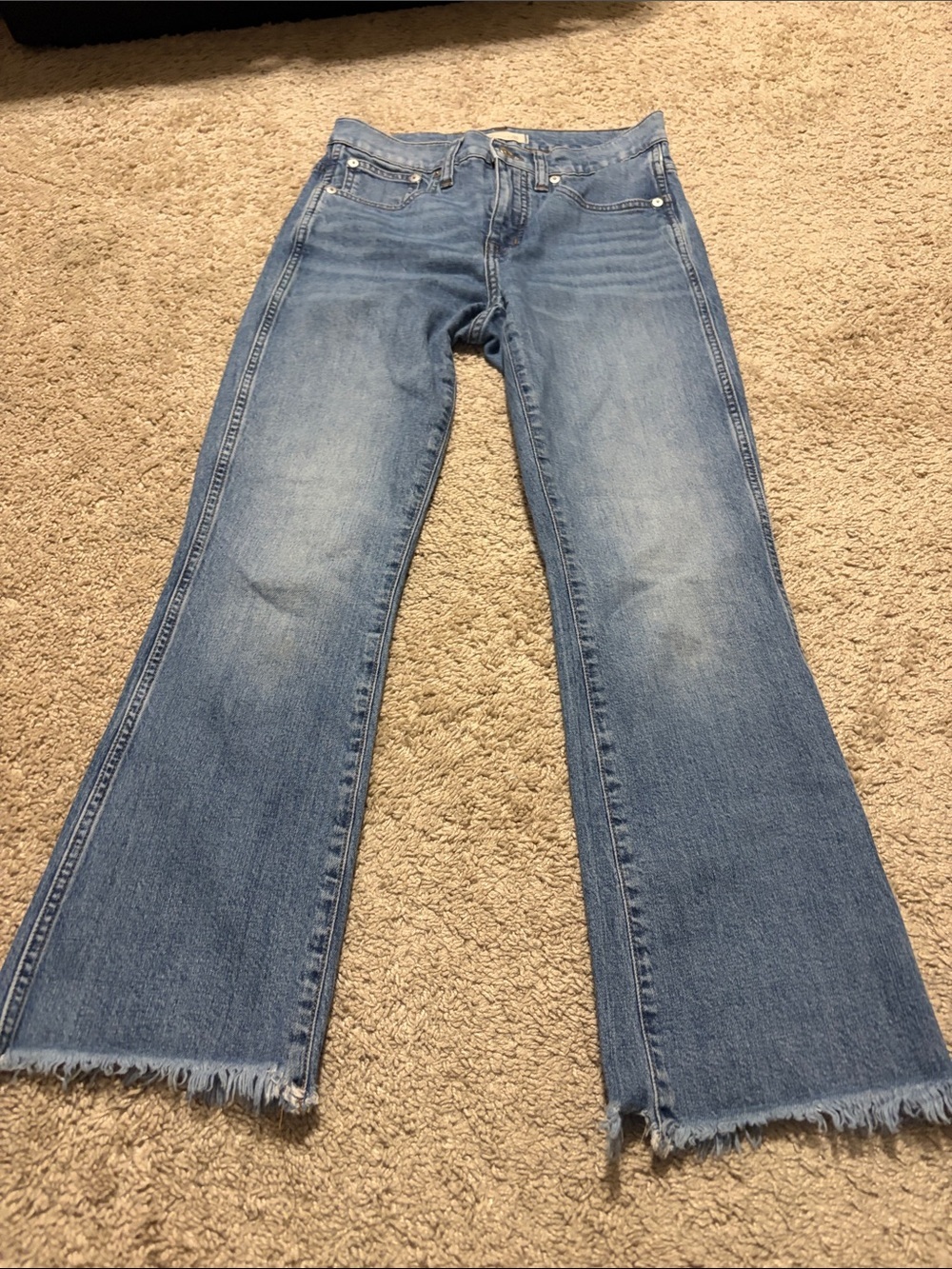 Madewell Cali Denim Boot Cut Jeans Size 26 Raw Hem - Picture 2 of 7